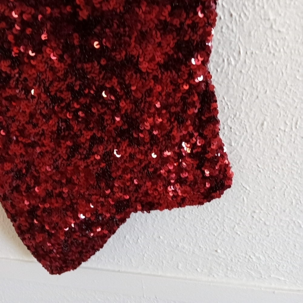 Cache Red Sequin Camisole - Picture 3 of 7